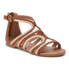 So&reg; Stagehand Girls' Gladiator Sandals, Size: 3, Brown