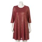 Juniors' Plus Size Heartsoul Ribbed Swing Dress, Girl's, Size: 2xl, Med Red