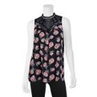 Juniors' Iz Byer California Print Victorian Top, Teens, Size: Xl, Roses