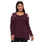 Plus Size French Laundry Cold-shoulder Top, Women's, Size: 1xl, Purple