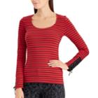 Women's Chaps Stretch Jersey Scoopneck Top, Size: Medium, Red