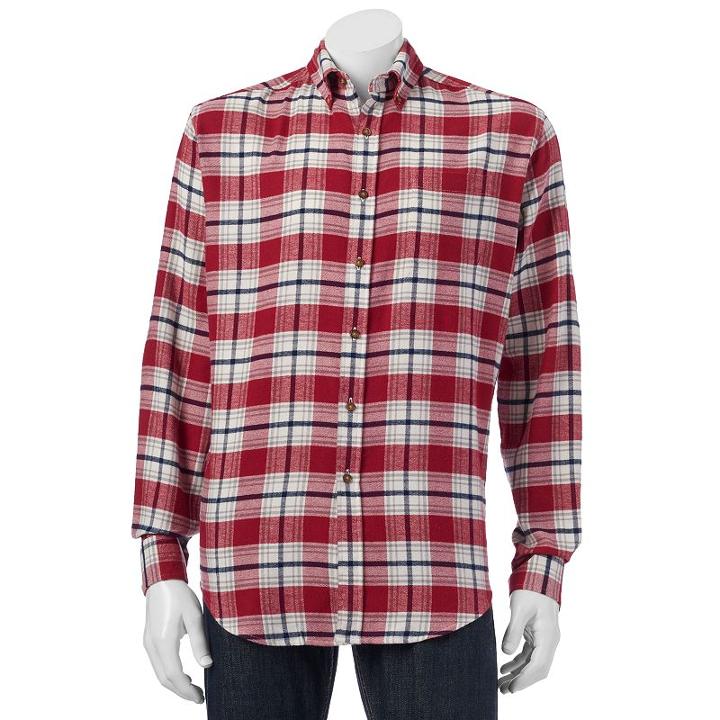 Big & Tall Croft & Barrow&reg; Classic-fit Plaid Flannel Button-down Shirt, Men's, Size: 4xb, Dark Red