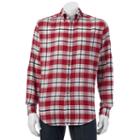 Big & Tall Croft & Barrow&reg; Classic-fit Plaid Flannel Button-down Shirt, Men's, Size: 4xb, Dark Red