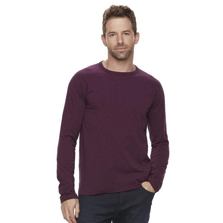 Men's Marc Anthony Slim-fit Shadow Dye Raglan Stretch Tee, Size: Large, Med Purple