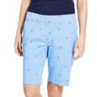 Women's Izod Print Bermuda Shorts, Size: 14, Light Blue