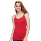 Juniors' So&reg; Lace Trim Camisole, Teens, Size: Medium, Med Red