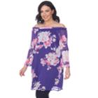 Plus Size White Mark Floral Off-the-shoulder Tunic, Women's, Size: 3xl, Drk Purple