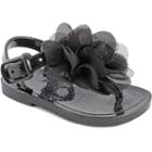 Baby Girl Wee Kids Flower Jelly Crib Sandals, Size: 2, Black