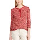 Petite Chaps Cotton Henley Shirt, Women's, Size: Xl Petite, Red