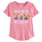 Girls 7-16 Minions Ready For The Weekend Graphic Tee, Size: Large, Med Pink