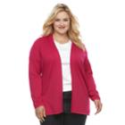 Plus Size Croft & Barrow&reg; Essential Open-front Cardigan, Women's, Size: 1xl, Dark Pink