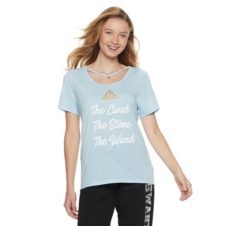 Juniors' Harry Potter The Cloak Graphic Tee, Teens, Size: Large, Grey