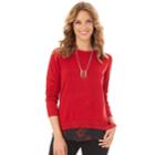 Women's Apt. 9&reg; Button Back Sweater, Size: Xl, Black Red Floral