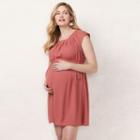 Maternity Lc Lauren Conrad Pleated Fit & Flare Dress, Women's, Size: Xxl-mat, Orange