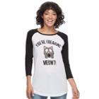 Juniors' You're Freaking Meowt Graphic Tee, Teens, Size: Xs, White Oth