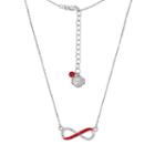 Wisconsin Badgers Sterling Silver Crystal Infinity Necklace, Women's, Size: 18, Red