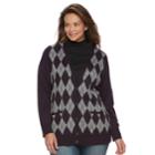 Plus Size Croft & Barrow&reg; Button Front Long Sleeve Cardigan, Women's, Size: 2xl, Drk Purple