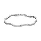 Diamond Essence Sterling Silver Bracelet - Made With Swarovski Cubic Zirconia, Women's, White
