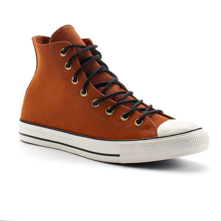 Men's Converse Chuck Taylor All Star Leather & Corduroy High-top Sneakers, Size: 11, Drk Orange