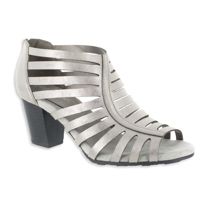 Easy Street Dreamer Women's High Heel Sandals, Size: Medium (9.5), Silver (pewter)