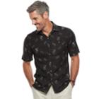 Men's Batik Bay Regular-fit Tropical Microfiber Button-down Shirt, Size: Medium, Black