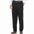 Big & Tall Savane Performance Straight-fit Flat-front Pants, Men's, Size: 48x28, Black