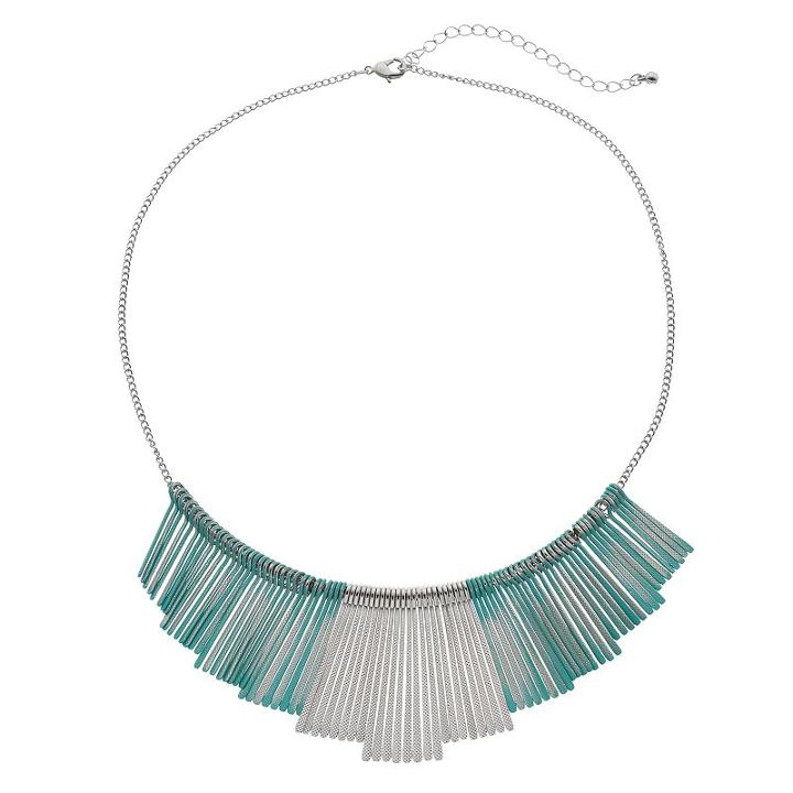 Green Paddle Statement Necklace, Women's, Green Oth