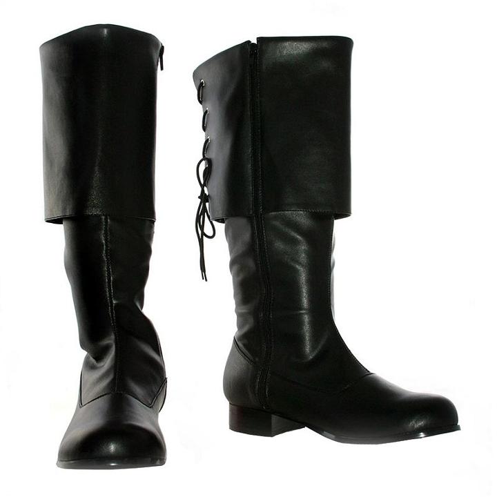 Sparrow Pirate Costume Boots - Adult, Size: Medium, Black