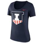 Women's Nike Illinois Fighting Illini Logo Scoopneck Tee, Size: Xl, Blue (navy)