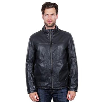 Men's Tahari Elements Faux-leather Open-bottom Bomber Jacket, Size: Large, Black