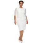 Plus Size Maya Brooke Lace Sleeveless Dress & Jacket Set, Women's, Size: 20 W, White