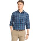 Men's Izod Classic-fit Plaid Twill Performance Button-down Shirt, Size: Xl, Blue Other