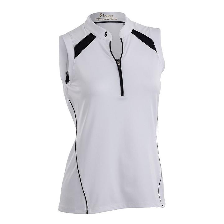 Women's Nancy Lopez Sporty Sleeveless Golf Polo, Size: Small, White