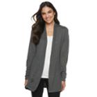 Women's Apt. 9&reg; Mixed-rib Cardigan, Size: Large, Med Grey