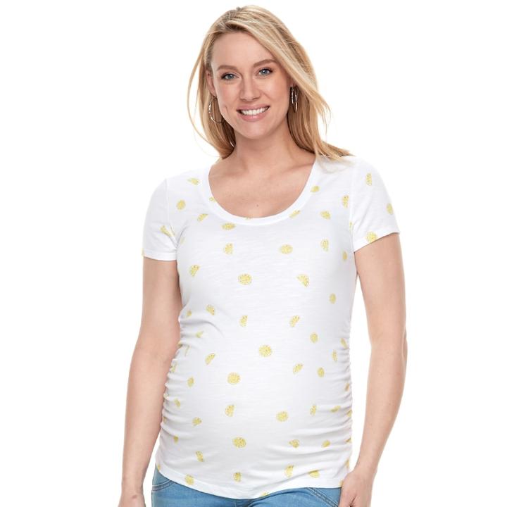 Maternity A:glow Ruched Scoopneck Tee, Women's, Size: S-mat, Green