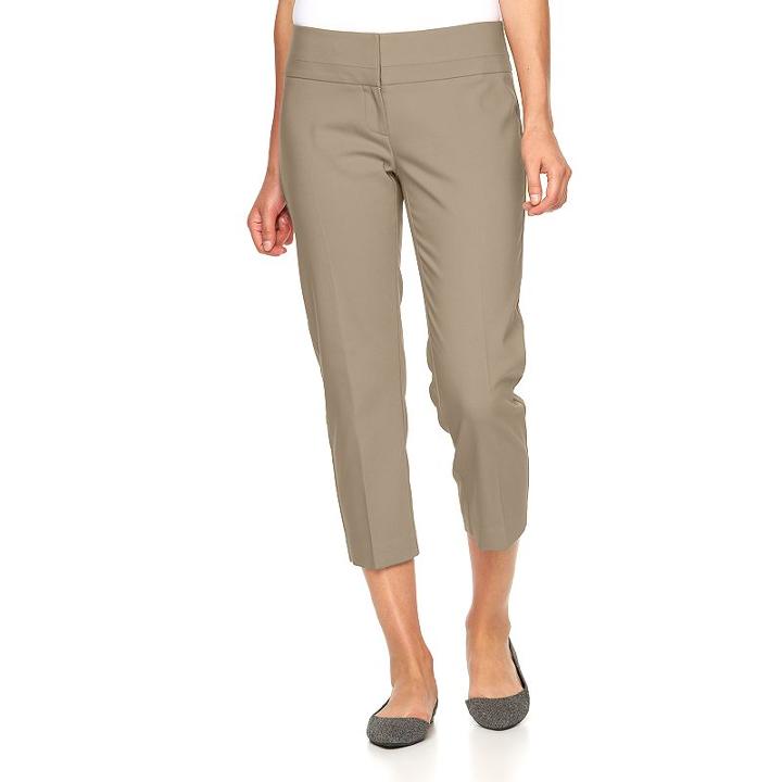 Women's Apt. 9&reg; Torie Modern Fit Capri Dress Pants, Size: 12, Grey