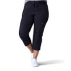 Plus Size Lee Margeaux Poplin Pull-on Capris, Women's, Size: 18 - Regular, Black