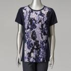 Women's Simply Vera Vera Wang Print Crinkle Tee, Size: Large, Blue (navy)