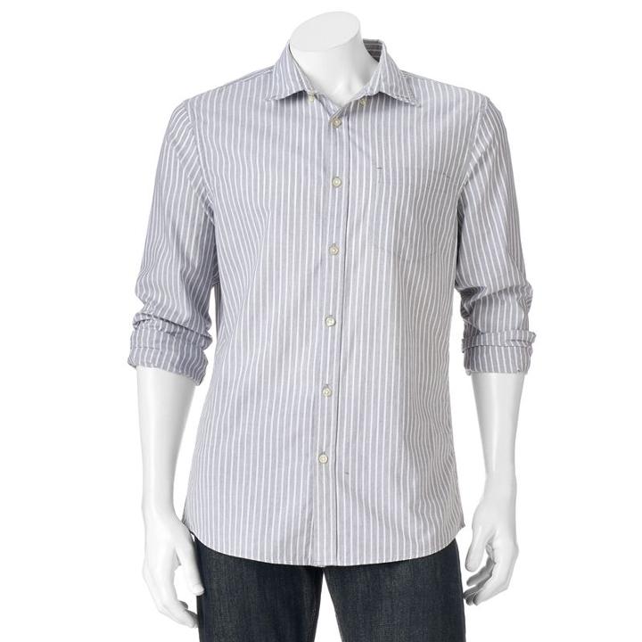 Men's Sonoma Goods For Life&trade; Modern-fit Poplin Button-down Shirt, Size: Medium, Grey Other
