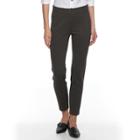 Petite Croft & Barrow&reg; Tummy-slimming Slim-leg Ponte Pants, Women's, Size: Large, Dark Grey