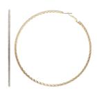 Jennifer Lopez Glittery Nickel Free Hoop Earrings, Women's, Gold