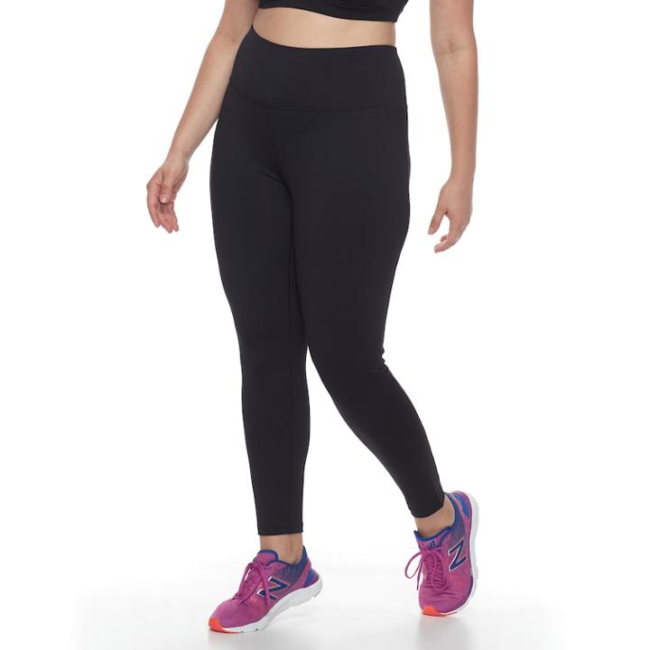 Plus Size Tek Gear&reg; High-waisted Space-dyed Performance Leggings, Women's, Size: 2xl, Black