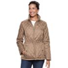 Women's Tower By London Fog Quilted Midweight Jacket, Size: Large, Brown