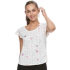 Juniors' Candie's&reg; Flutter Cap Sleeve Tee, Teens, Size: Small, White