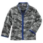 Boys 4-8 Carter's Camouflaged Fleece Zip Jacket, Size: 7, Gray Camo