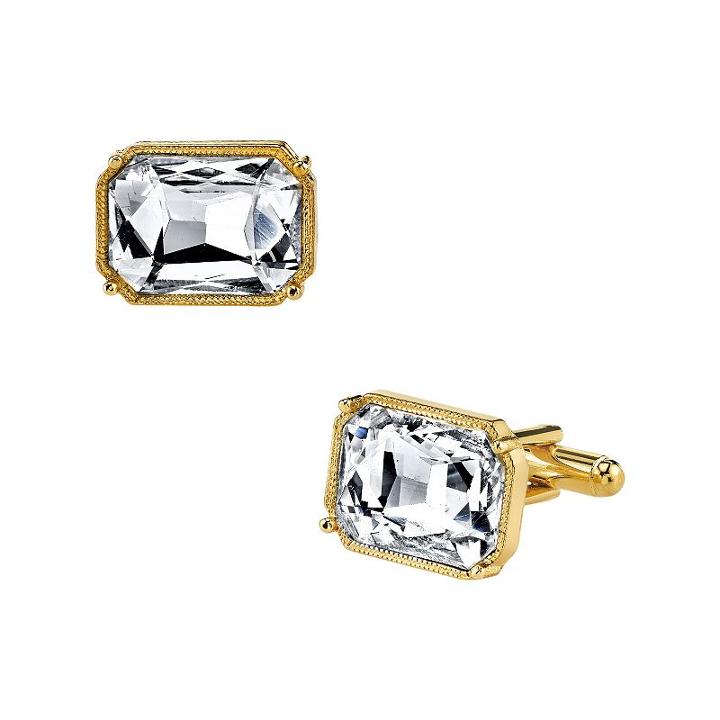 1928 Rectangle Cuff Links, Men's, Yellow