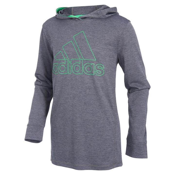 Boys 4-7x Adidas Climalite Coast To Coast Hooded Pullover, Size: 4, Dark Grey