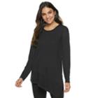 Women's Apt. 9&reg; Rib Asymmetrical Hem Tunic, Size: Large, Black