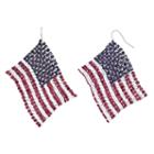 Mudd&reg; American Flag Mesh Nickel Free Drop Earrings, Women's, Multicolor