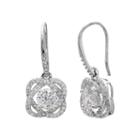 Cubic Zirconia Love Knot Drop Earrings, Women's, Silver